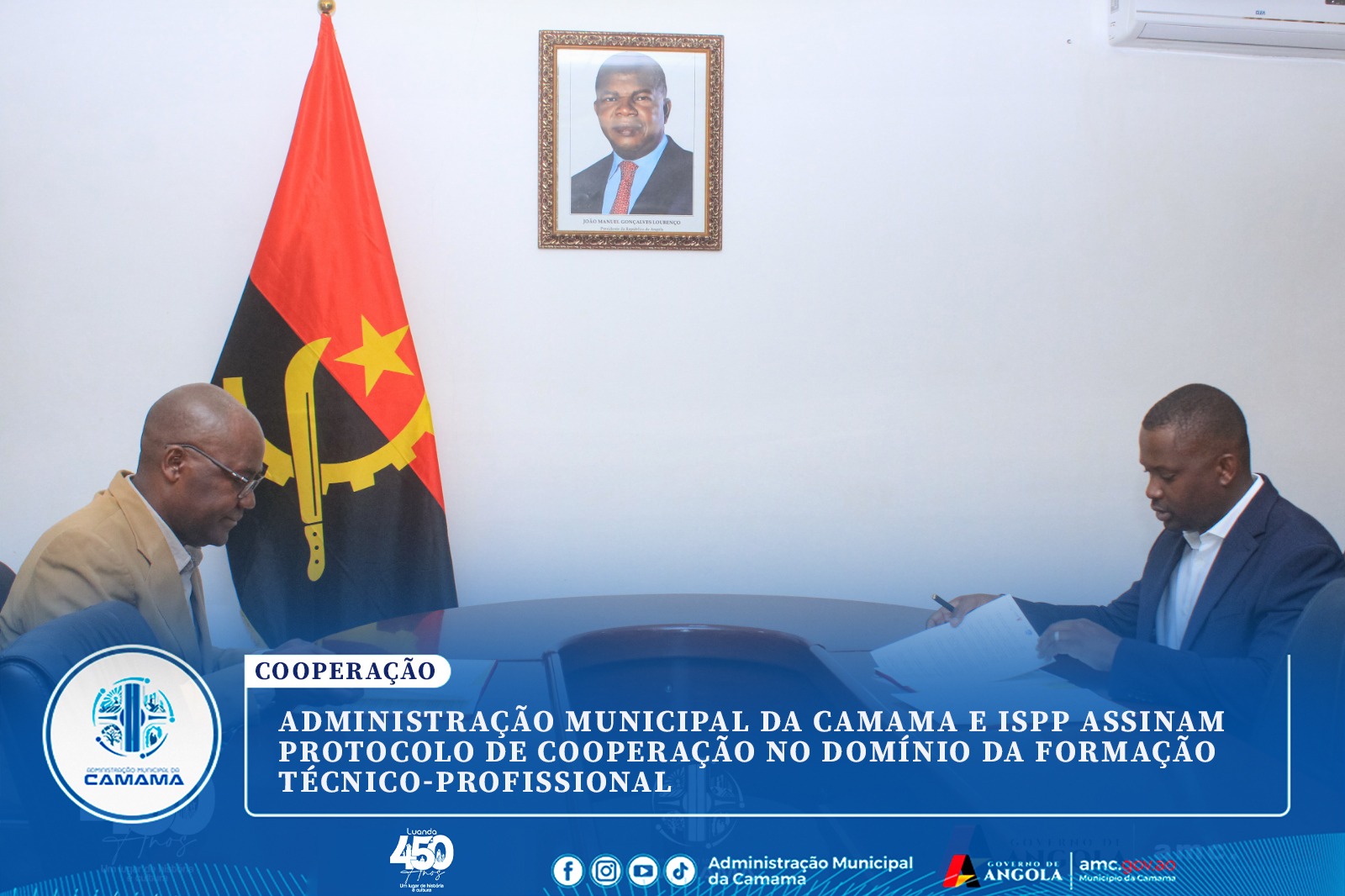 ‎ADMINISTRAÇÃO MUNICIPAL DA CAMAMA E ISPP ASSINAM PROTOCOLO DE COOPERAÇÃO NO DOMÍNIO DA FORMAÇÃO TÉCNICO-PROFISSIONAL